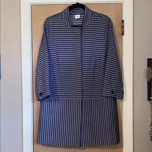CAbi Navy and Grey Striped Car Coat